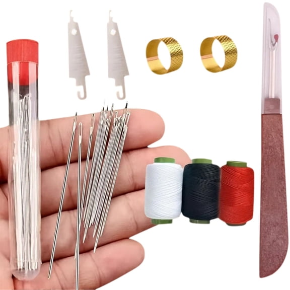 37PCS Sewing Tool Set, Needles Thread Hand Repair Tools, 2025 New Seam Ripper, Needle Threader and Hand Sewing Needles Set, Portable DIY Hand Made Craft Set, Sewing Working Kit for Beginners