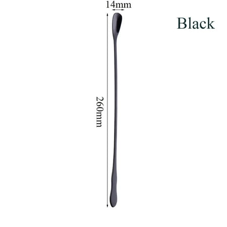

Home & Living Rainbow Flatware Long Handle Stainless Steel Tableware Dinnerware Stir Spoon Dessert Scoop BLACK 260MM