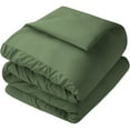 thumbnail image 5 of 5 Piece New Half Pinch Pleated Pattern Comforter Set, 800 TC, 100% Egyptian Cotton, Super King Size Moss Solid, 5 of 6