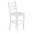 thumbnail image 2 of Emma + Oliver Classic Wood Bar Height Dining Stool in White Wash with Solid Wood Seat and Ladderback Design, 2 of 12