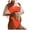 D164/Orange, variant on Afdoent Womens Bikini Sets Women Two Piece Solid Color Swimwear High Waisted Split Swimsuit Bikini Beachwear Padded Swimwear Beachwear