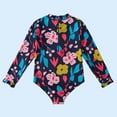 thumbnail image 5 of WOLLED Toddler Girls Long Sleeve One Piece Swimsuit Baby Upf 50+ Sun Protection Swimwear Kids Beach Rash Guard Bathing Suit 3-9Y, 5 of 11