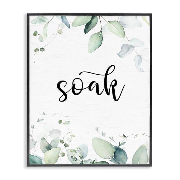 Soak Leafy Herbs Black Framed Giclee Art, design by Lettered and Lined