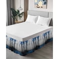thumbnail image 4 of Thanksgiving Fall Bed Skirt Queen Size 16 Inch Drop, Retro Blue Maple Leaf Forest Wrap Around Dust Ruffle Bedskirts, Wrinkle & Fade Resistant Easy Fit Bedskirt with Adjustable Elastic, 4 of 8