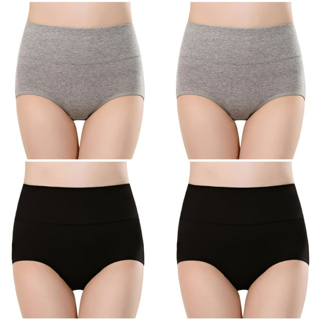 Plebaso Culottes en Coton Taille Haute pour Femmes, Couvrance Totale, Culottes pour Dames, Multipack, Tailles Régulières et Plus