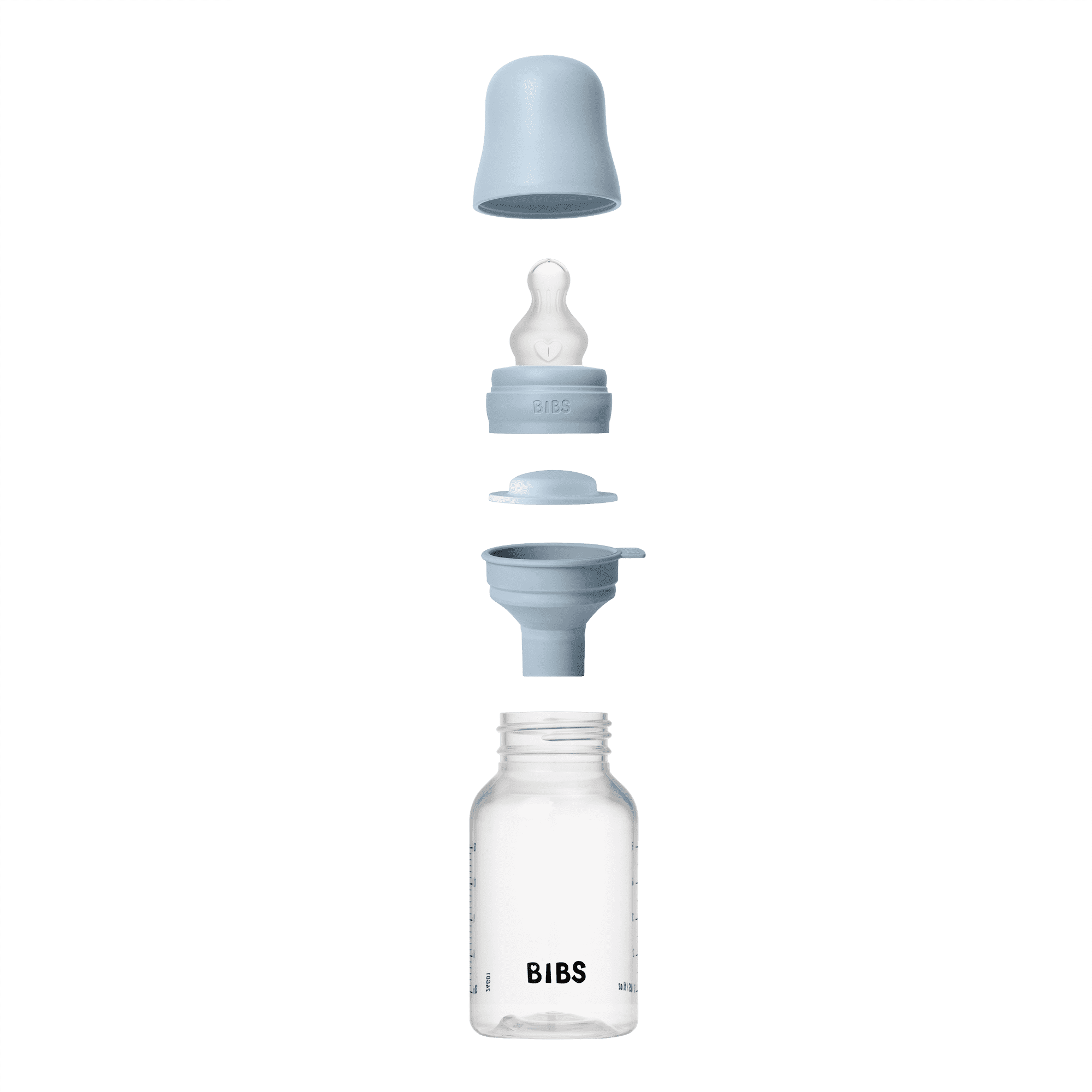 BIBS Baby Bottle with Slow Flow Silicone Nipple, Baby Blue, 5 oz, 1 Each