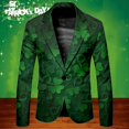 thumbnail image 2 of MSJUHEG St Patricks Day Men's Party Suit Suits for Men Solid Color Prom Suit Jacket with Tie Pants Jackets for Men White M, 2 of 5