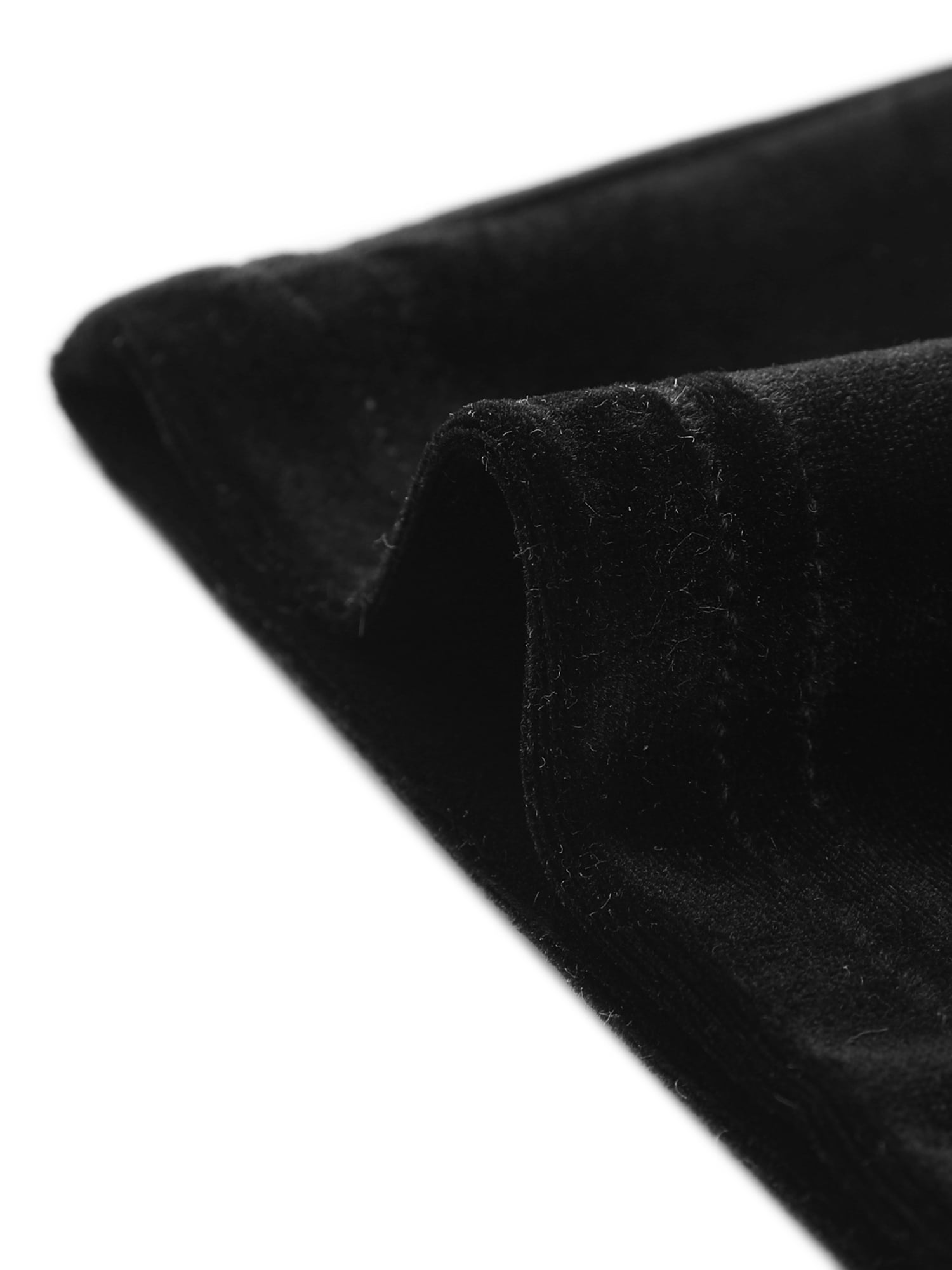 DARING DIVA Women's Elegant Velvet High Waist Trousers Work Pants M Black