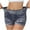 Blue, variant on Karight Faux Jeans Shorts for Women Summer Mid Rise Stretchy Denim Shorts Butt Lifting Slimming Ripped Shorts for Curvy Women