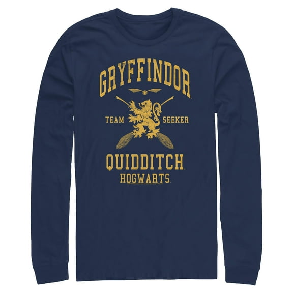 Mens Harry Potter Gryffindor Quidditch Gold Team Seeker Long Sleeve Shirt