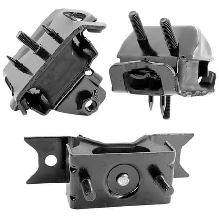 4M Auto Parts Front Left & Front Right Engine Mounts With Rear Transmission Mount 3PCS Set. Parts 3241 3048 3062. Fits RWD (Rear Wheel Drive).