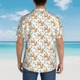thumbnail image 6 of Xecao Corgi with Hearts print Hawaiian shirt - a stylish short-sleeve button-down for men, perfect for casual beach and tropical outings., 6 of 9