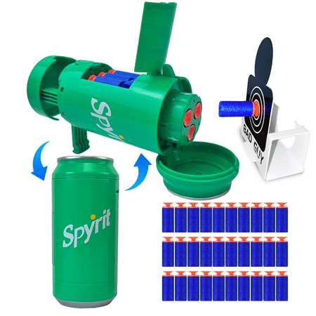 AGM MASTECH Transformative Spy Soda Can Blaster Toy Gun - Shoots Soft Foam Darts, Includes Shooting Target, Ideal Gift for Boys and Girls, Perfect for Indoor and Outdoor Play
