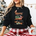 thumbnail image 4 of Dachshund Through The Snow Christmas Sweatshirt, Cute Doxie Holiday Crewneck Pullover, 4 of 6