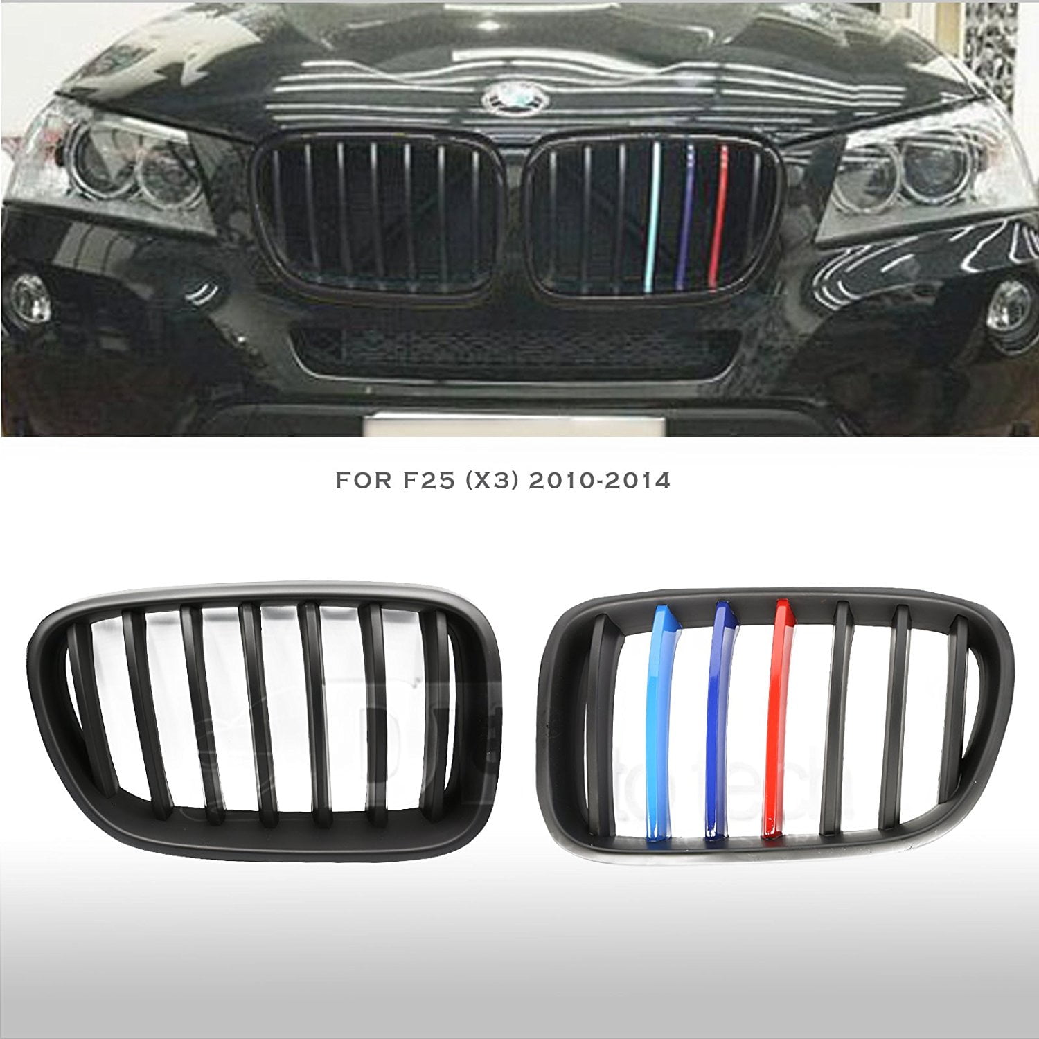 BMW E83 X3 X 3 Black Kidney M Sport Front Shadow Grilles Grill 04-06