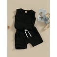 thumbnail image 3 of Bagilaanoe 2pcs Toddler Baby Boy Short Pants Set Sleeveless Tank Tops + Shorts 6M 12M 18M 24M 3T Kids Casual Summer Outfits, 3 of 9