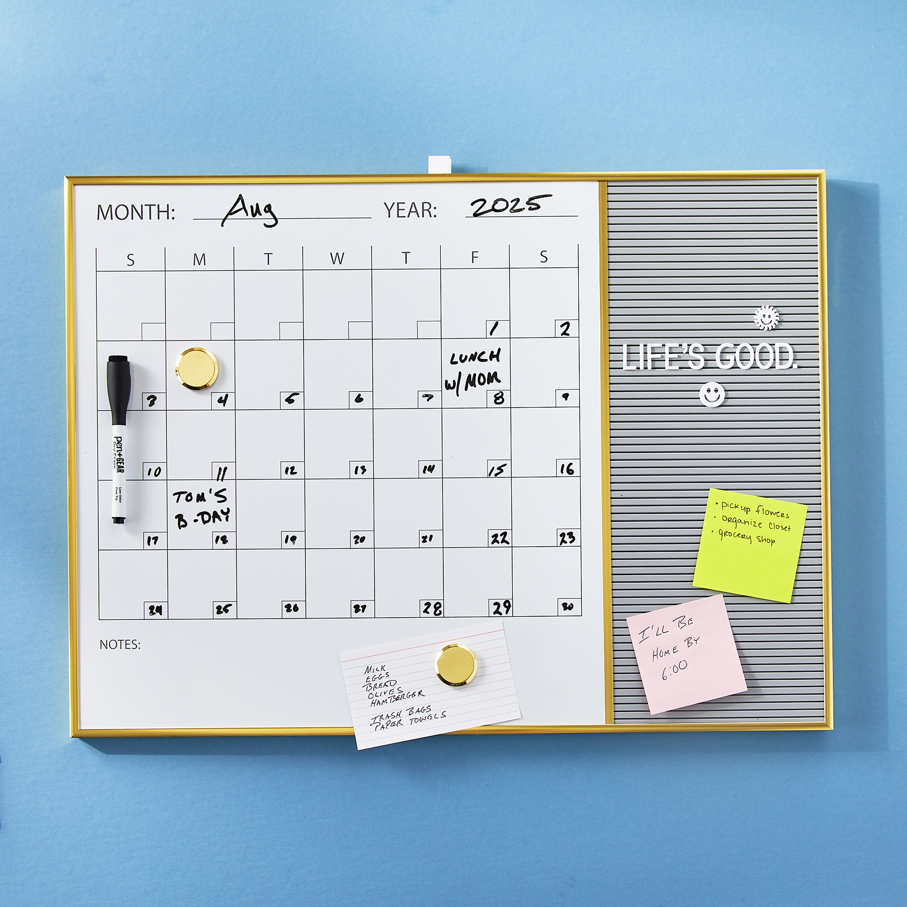 Pen+Gear Magnetic Dry Erase Calendar & Letter Board 17x23 photo 3