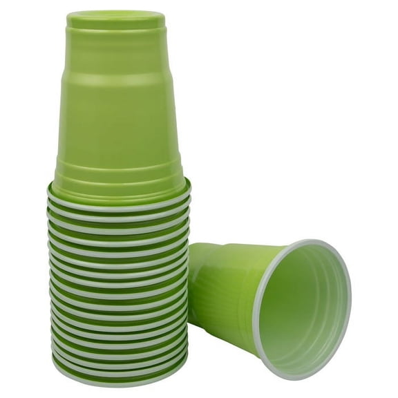 JAM Paper Plastic Party Cups, Lime Green, 12oz, 20/Pack