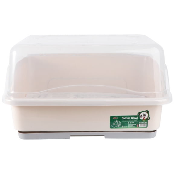 CTIRCHIU 1Set Large Capacity Dish Drying Rack with Lid in Plastic for Kitchen Utensils Storage