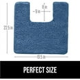 thumbnail image 5 of Plush Absorbent Shaggy Chenille Bath Rug Mat for Toilet Base with Rubber Backing, Machine Washable, Microfiber Bathroom Contour Mats for Toilets, Bath Room Decor, Square, 22.5x19.5, Blue, 5 of 6