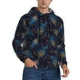 thumbnail image 2 of Lsque Peacock Feathers Pattern Casual Men's Hoodie,Hooded Sweatshirt with Kangaroo Pocket,Pullover Hoodie-4X-Large, 2 of 7