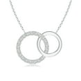 thumbnail image 1 of Angara Natural Diamond Necklace - Interlocking Diamond Circle Necklace in Platinum for Women, 1 of 8
