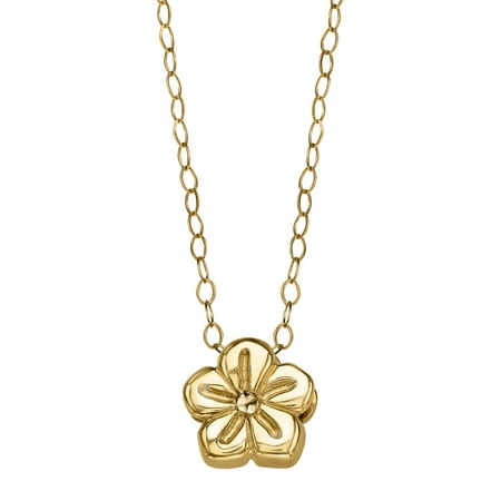 Just Gold Petite Expressions Flower Pendant Necklace in 10kt Gold
