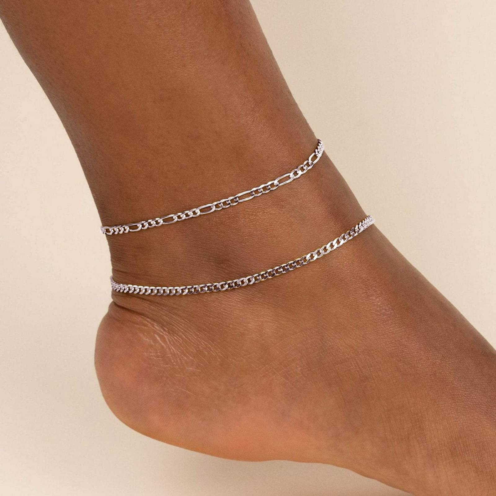 ChicSilver Simple Neutral Style Summer Cuban Chain Sterling Silver Feet Suitable for Daily Leisure, Holiday Parties, Beach Accessories