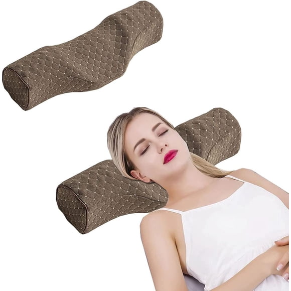 YSTINNG Cervical Neck Pillow for Sleeping, Memory Foam Neck Roll Pillow for Stiff Neck Pain Relief, Neck Support Pillow Bolster Pillow for Bed for Side Sleepers Back Sleeper. (Brown) YD72-2540
