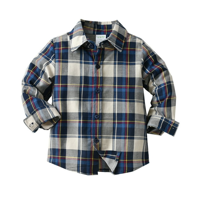 Gibobby Playera TéRmica Ligera Camisa de manga larga para niños pequeños, abrigo para invierno y otoño, prendas de vestir para bebés, ropa a cuadros de Color azul(Negro, 3-4 Años)