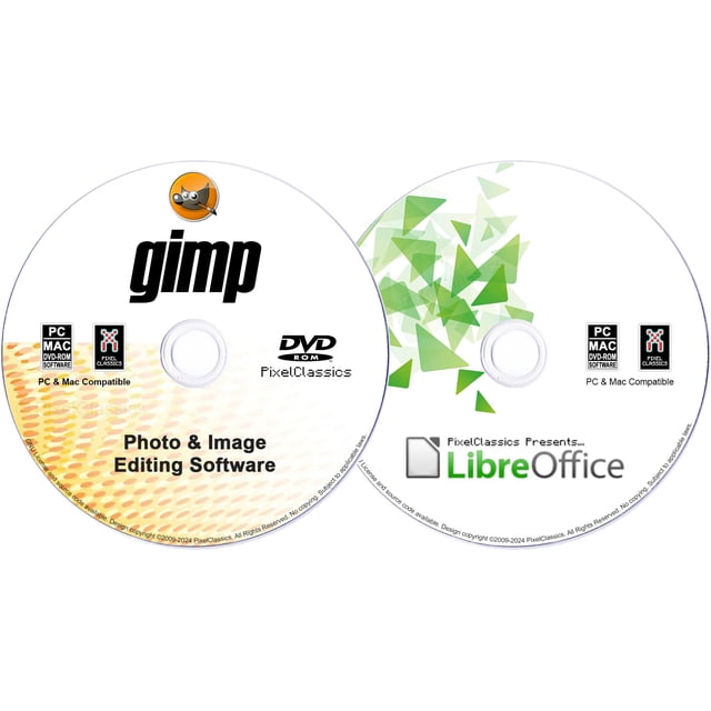 PixelClassics GIMP Editor de Fotos y Suite LibreOffice 2026 CD