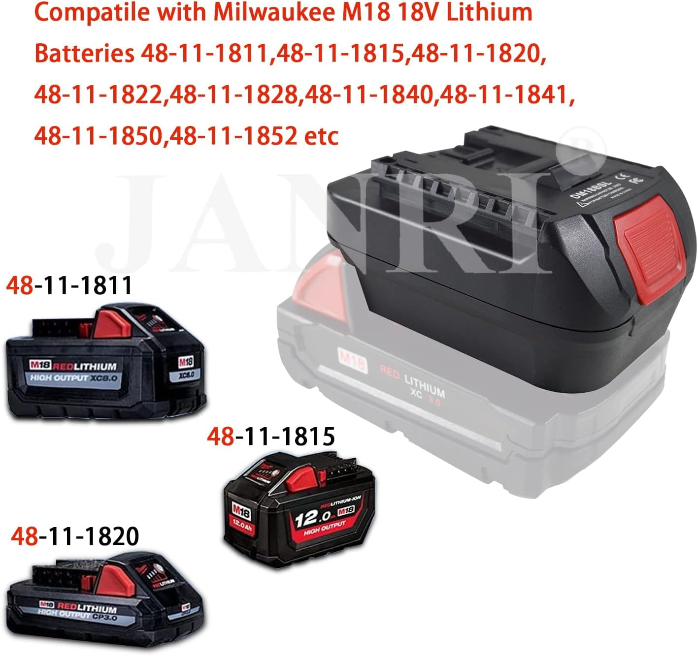 Battery Adapter for Bo+sch 18V Cordless Tool,Convert De_wa+lt 18V DCB184 DCB182 DCB181 DCB183 & Mil+wau-kee 18V M18 Lithium-Ion Battery to for Bos+ch 18V Battery BAT609 BAT612 BAT610 BAT611