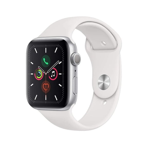 Pre-Owned Apple Watch Series 5 44mm GPS - Silver Aluminum Case - White Sport Band (2019) - Fair