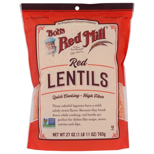 Bobs Red Mill Lentils Red, Case of 4 X 27 Oz
