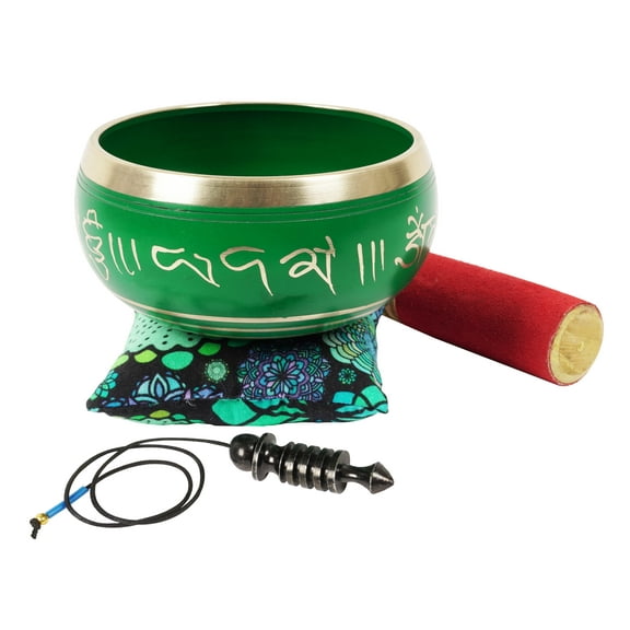 IBA Indianbeautifulart Tibetan Singing Bowl Musical Instrument For Meditation W/ Stick & Cushion Handcrafted In Nepal Bowl For Relaxation, Yoga & Spiritual Healing