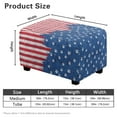 thumbnail image 7 of Xixirimido American Flag and Paws Pattern Ottoman Cover Rectangle Footrest Ottoman Slipcovers Footstool Cover Form Fit Stretch Ottomans Protective Cover for Living Room, Large, 7 of 7