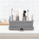 thumbnail image 1 of Caja De Almacenamiento De Silicona Caja de almacenamiento de silicona gris con 6 compartimentos,soporte para cepillo de dientes y pasta dental,organizador de baño con bandeja de drenaje (1 pieza) Rkxz, 1 of 9