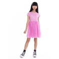 thumbnail image 3 of Barbie Girls All Over Print Tulle Dress with Short-Sleeves, Sizes 4-12, 3 of 10