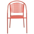thumbnail image 6 of Flash Furniture Oia Commercial Grade 5 Pack Coral Indoor-Outdoor Steel Patio Arm Chair with Round Back, 6 of 6