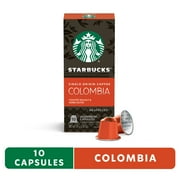 Starbucks By Nespresso Original Coffee Capsules, Single-Origin Colombia Espresso Pods, 1 Box (10 Pods)