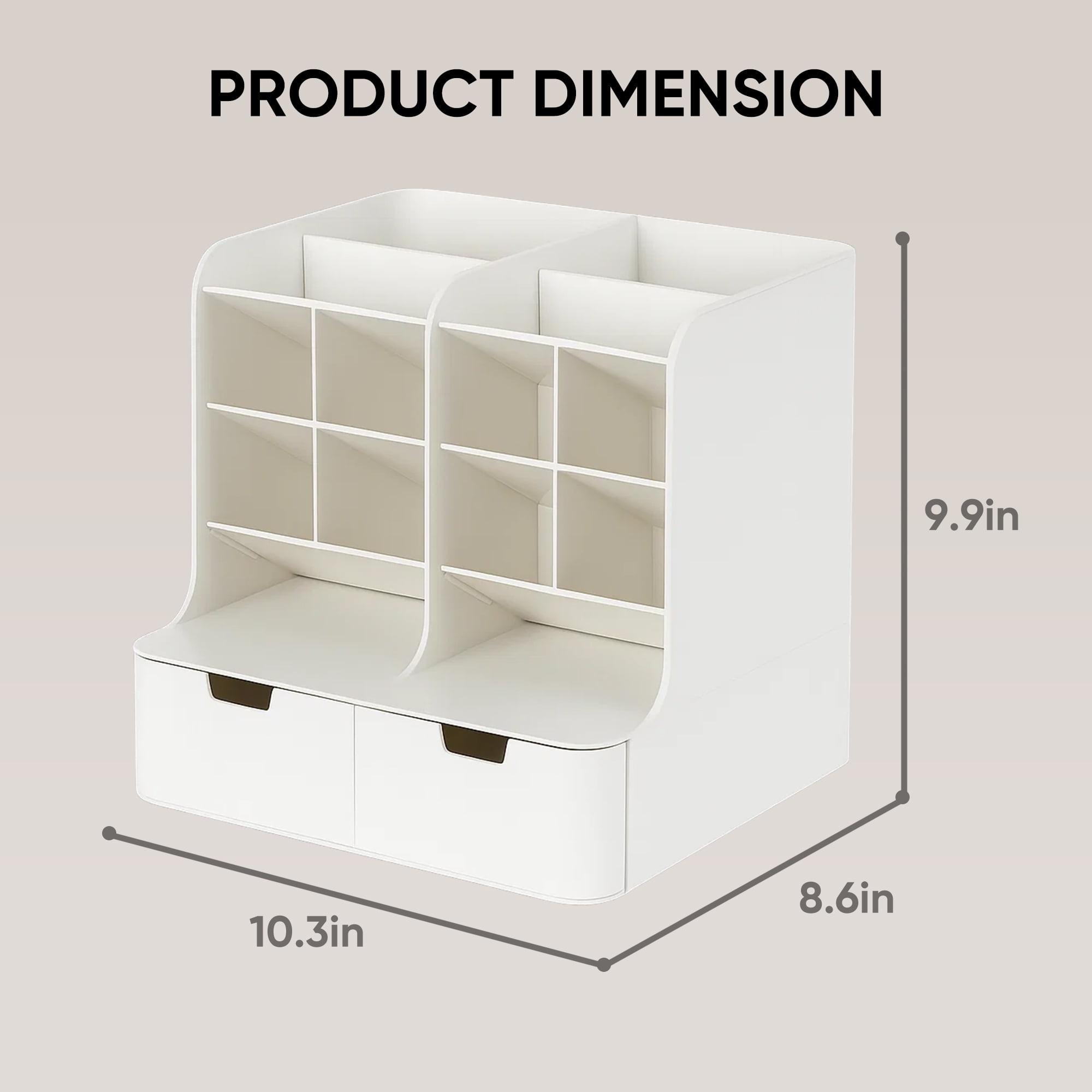 VUSIGN Tall Organizer Plastic Desk Organizer for Office,Pencil Holder Organizer for Home Desk Storage Organizer with Drawers