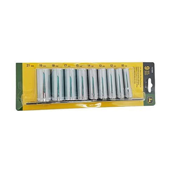 John Deere 9 Piece 12 PT Metric 3/8" Deep Socket Set - TY27808
