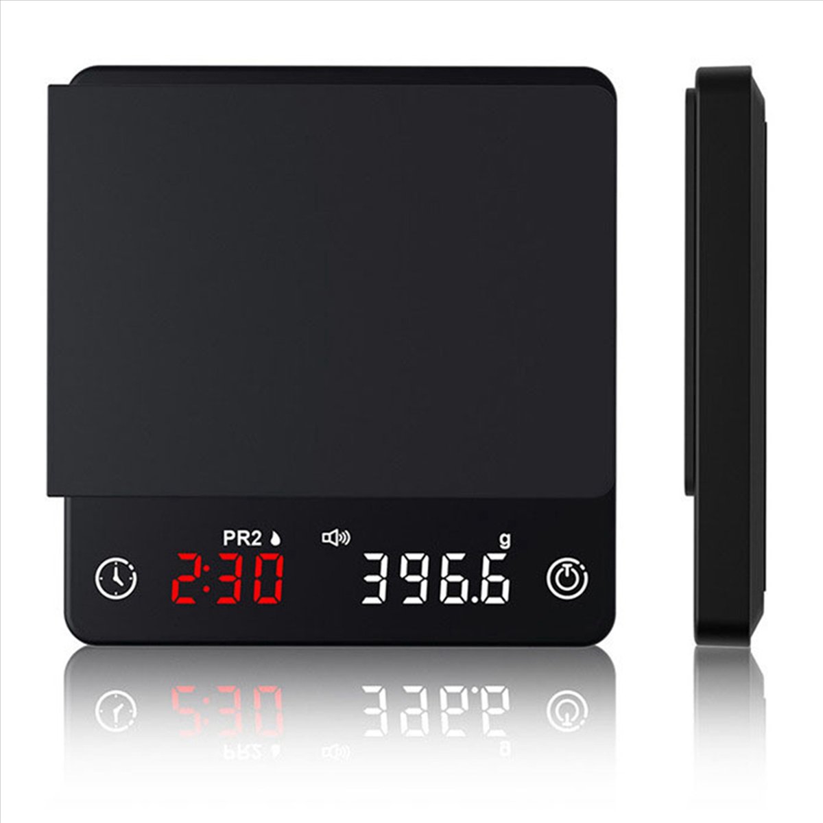 4X Mini Smart Kitchen Scale Weighing Digital Coffee Scale Espresso with Timer,4 x coffee scale with timer 4 x TYPE-C data cable,Black