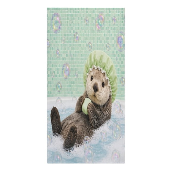 RKSupls Otter Bath Soap Shower Cap Tub Microfiber Beach Towel Absorbent Compact Towels for Swimming Pool Beach Travel Things for Vacation Essentials Adult Gift,61.4×30.3Inch