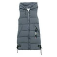 thumbnail image 4 of Ketyyh-chn99 Women's Winter Hooded Long Vest Full-Zip Sleeveless Puffer Vest Fashion Coats Jacket Puffy Vest Outerwear with Pockets Grey,4XL, 4 of 4
