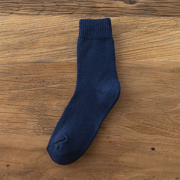 Calcetines gruesos y cálidos de otoño e invierno de color sólido hasta la mitad de la pantorrilla que absorben el sudor y son transpirables Calcetines del mismo estilo para hombres y mujeres
