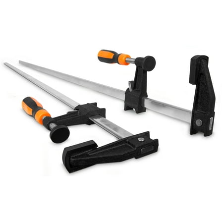 WEN Quick-Adjust 36-Inch Steel Bar Clamps with 2.5-Inch Throat and Micro-Adjustment Handle, Two Pack