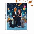 thumbnail image 3 of Qisvanset New Year Couple With Dogs Canvas Wall Art 15.75x11.81 Inches, 3 of 8
