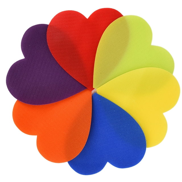 Marqueur de Tapis, Marqueur de Sol Portable à Points avec Attache Auto-Agrippante Résistant à l'Usure pour Gymnase pour Enseignants pour Maternelle Rond, Forme de Cœur