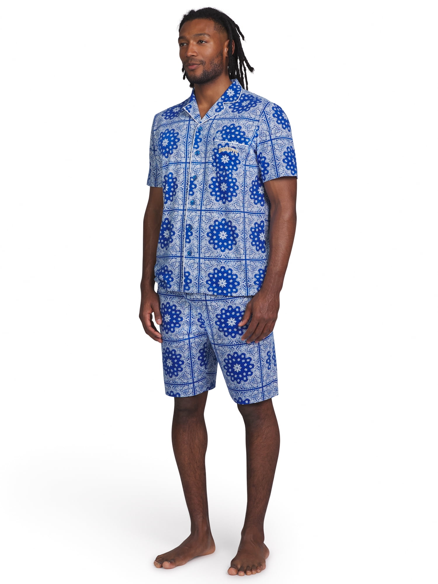 Dogg Supply by Snoop Dogg Men's Print Notch Collar Shirt and Shorts Pajama Set, 2-Piece